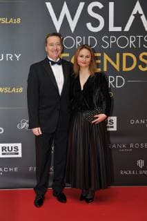 Freddie Spencer (pilote de Grand Prix motocycliste americain trois fois champion du Monde) et sa femme CELEBRITES : Monaco World Sports Legends Award - Monaco - 08 12 2018 NorbertScanella Panoramic 