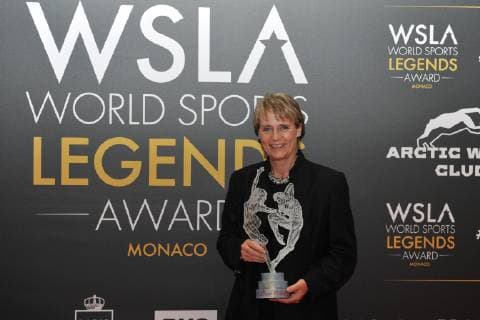 Jutta Kleinschmidt (Allemagne seule femme vainqueur du Paris-Dakar) CELEBRITES : Monaco World Sports Legends Award - Monaco - 08 12 2018 NorbertScanella Panoramic 