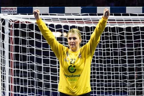 181209 Goalkeeper Katarina Tomasevic of Serbia during the EHF European WomenÕs Handball Championship match between Serbia and Russia on December 9 2018 in Nantes Photo Ludvig Thunman BILDBYRN kod LT 35568  Copyright: LUDVIGxTHUNMAN BB181209LT081