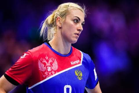 181209 Anna Sen of Russia looks dejected during the EHF European WomenÕs Handball Championship match between Serbia and Russia on December 9 2018 in Nantes Photo Ludvig Thunman BILDBYRN kod LT 35568  Copyright: LUDVIGxTHUNMAN BB181209LT087