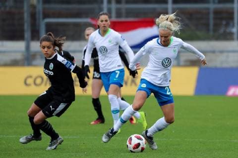 v li Laura Feiersinger Frankfurt 27 Pernille Harder Wolfsburg 22 Action Action Scene Football Allianz Women Bundesliga 1 FFC Frankfurt VfL Wolfsburg DFB REGULATIONS PROHIBIT ANY USE OF PHOTOGRAPHS AS IMAGE SEQUENCES AND OR QUASI VIDEO xozx