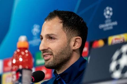 10 12 2018 Football Season 2018 2019 Champions League 6 Matchday Press Conference Final Training FC Schalke 04 Head Coach Domenico TEDESCO FC Schalke 04 Gelsenkirchen Veltins Arena Germany