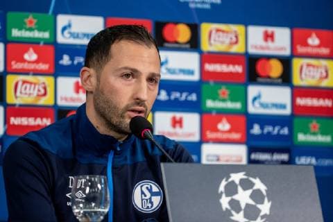 10 12 2018 Football Season 2018 2019 Champions League 6 Matchday Press Conference Final Training FC Schalke 04 Head Coach Domenico TEDESCO FC Schalke 04 Gelsenkirchen Veltins Arena Germany