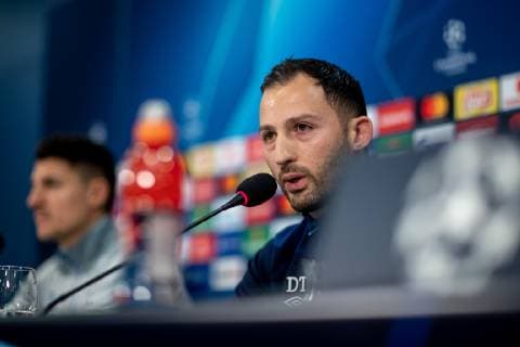 10 12 2018 Football Season 2018 2019 Champions League 6 Matchday Press Conference Final Training FC Schalke 04 Head Coach Domenico TEDESCO FC Schalke 04 Gelsenkirchen Veltins Arena Germany