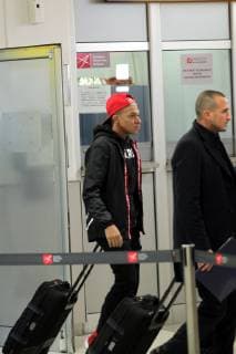 10.10.2018 Belgrade(Serbia) Kyllian Mbappe FC Paris Saint-Germain arrival at airport Nikola Tesla. Day before men s football champions league against FK Crvena Zvezda. : 