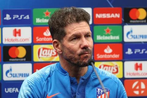 Atletico s head coach Diego Simeone pictured during a press conference PK Pressekonferenz of Spanish club Athletico Madrid, Monday 10 December 2018 in Brugge. Tomorrow Athletico will meet Belgian soccer team Club Brugge KV on the sixth and last day of the UEFA Champions League, in group A. BRUNOxFAHY  x05487322x