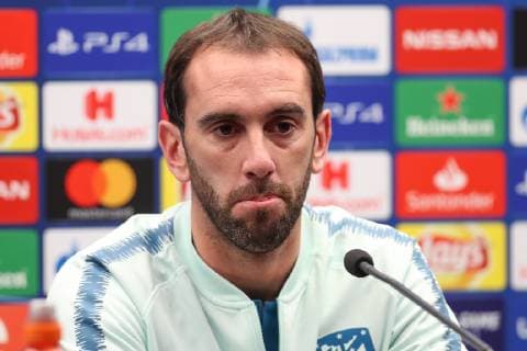 Atletico s captain Diego Roberto Godin pictured during a press conference PK Pressekonferenz of Spanish club Athletico Madrid, Monday 10 December 2018 in Brugge. Tomorrow Athletico will meet Belgian soccer team Club Brugge KV on the sixth and last day of the UEFA Champions League, in group A. BRUNOxFAHY  x05487331x