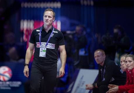 Danmarks landstraener Klavs Bruun Joergensen under EM campaign mellem Danmark Rusland in Nantes mandag den 10 december 2018 Nantes Denmark  Copyright: Scanpix LiselottexSabroex COP104 spdk20181210-185659-L