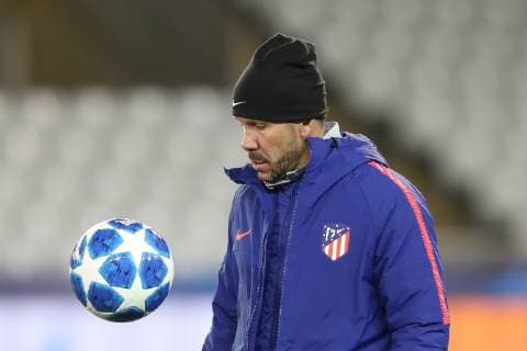 Sport Bilder des Tages Atletico s head coach Diego Simeone pictured during a training session of Spanish club Athletico Madrid, Monday 10 December 2018 in Brugge. Tomorrow Athletico will meet Belgian soccer team Club Brugge KV on the sixth and last day of the UEFA Champions League, in group A. BRUNOxFAHY  x05487358x