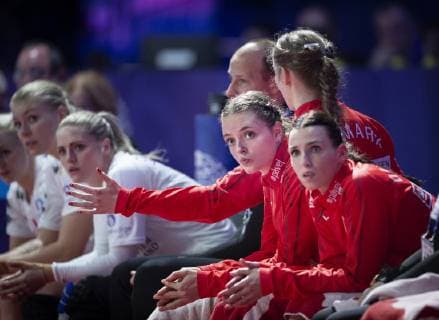 Danmarks Kristina Joergensen and Fie Woller under EM will fight against Danmark Russia in Nantes on 10 December 2018 Nantes Denmark  Copyright: Scanpix LiselottexSabroex COP104 spdk20181210-194822-L