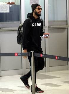 10.10.2018 Belgrade(Serbia) Men s football Eric Maxim Choupo Moting FC PSG Paris Saint-Germain arrival at airport Nikola Tesla : 