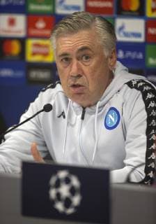 10th December 2018, Anfield, Liverpool, England, UEFA Champions League football, Liverpool versus Napoli ; Napoli manager Carlo Ancelotti answers a question during the press conference PK Pressekonferenz  ActionPlus12086616 DavidxBlunsden