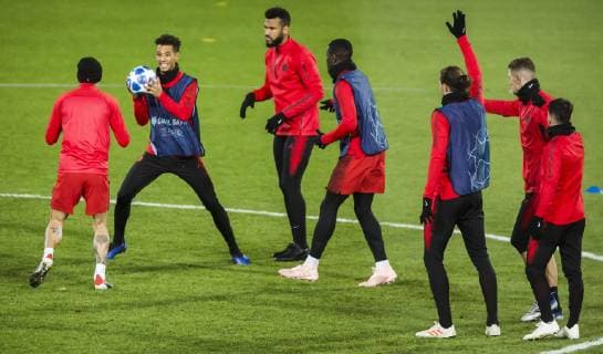10th December 2018, Rajko Mitic Stadium, Belgrade, Serbia; UEFA Champions League football, Red Star Belgrade versus Paris Saint-Germain press conference PK Pressekonferenz The players of Paris Saint-Germain during the training session  ActionPlus12086692 NikolaxKrstic