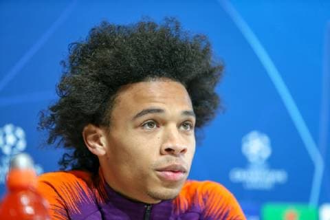 Manchester City press conference PK Pressekonferenz Leroy Sane during the Manchester City press conference at City Football Academy, Manchester Content Not Available For UK Newspapers Copyright: xStevexMcCormickx FIL-12677-0027