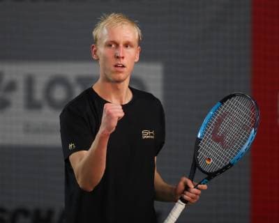 Lukas Engelhardt makes his fist and cheers joy joy emotion German Championships 2018 Copyright: xJuergenxHasenkopfx