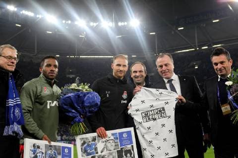 Official farewell of Benedikt Höwedes locomotive Moscow and Jefferson Farfan locomotive Moscow at the Champions League game season 2018 19 FC Schalke 04 locomotive Moscow Copyright Thomas Pakusch Copyright: Thomas Pakusch