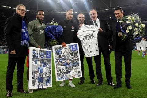 Official farewell of Benedikt Höwedes locomotive Moscow and Jefferson Farfan locomotive Moscow at the Champions League game season 2018 19 FC Schalke 04 locomotive Moscow Copyright Thomas Pakusch Copyright: Thomas Pakusch