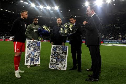 Official farewell of Benedikt Höwedes locomotive Moscow and Jefferson Farfan locomotive Moscow at the Champions League game season 2018 19 FC Schalke 04 locomotive Moscow Copyright Thomas Pakusch Copyright: Thomas Pakusch