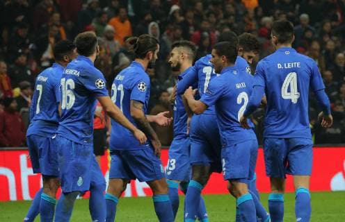 Porto players celebrate goal during Galatasaray - Porto Uefa Champions League Game at Turk Telekom Arena, Istanbul, 11th Dec. 2018  Copyright: TolgaxAdanali 16205136