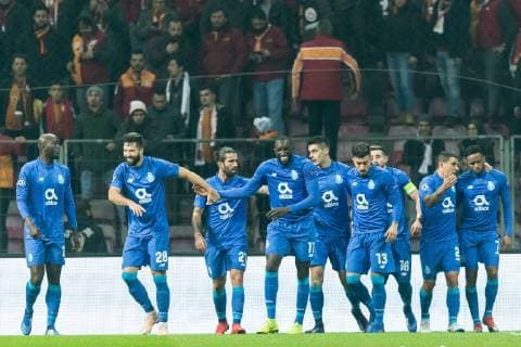 FC Porto celebrate the goal of Felipe Augusto De Almeida of FC Porto during the UEFA Champions League group D match between Galatasaray AS and FC Porto at Ali Sami Yen Spor Kompleksi on December 11, 2018 in Istanbul, Turkey. UEFA Champions League 2018 2019 xVIxVIxImagesx xGerritxvanxKeulenxIVx 13045423