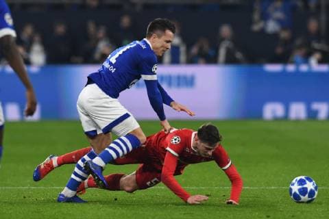 Yevhen Konoplyanka Schalke 04 in duel with Aleksei Miranchuk locomotive Moscow 18 09 2018 Football Champiosleague Schalke 04 vs locomotive Moscow DFB REGULATIONS PROHIBIT ANY USE OF PHOTOGRAPHS AS IMAGE SEQUENCES AND OR QUASI VIDEO 18 09 2018 Football Champiosleague Schalke 04 vs locomotive Moscow Gelsenkirchen Copyright: xEIBNER ThomasxThienelx EP_TTL