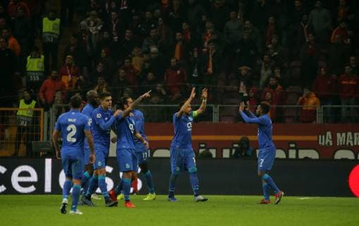 Porto players celebrate goal during Galatasaray - Porto Uefa Champions League Game at Turk Telekom Arena, Istanbul, 11th Dec. 2018  Copyright: TolgaxAdanali 16205246