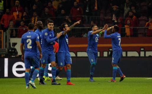 Porto players celebrate goal during Galatasaray - Porto Uefa Champions League Game at Turk Telekom Arena, Istanbul, 11th Dec. 2018  Copyright: TolgaxAdanali 16205247
