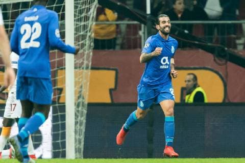 Sergio Miguel Oliveira of FC Porto celebrate his goal during the UEFA Champions League group D match between Galatasaray AS and FC Porto at Ali Sami Yen Spor Kompleksi on December 11, 2018 in Istanbul, Turkey. UEFA Champions League 2018 2019 xVIxVIxImagesx xGerritxvanxKeulenxIVx 13046136