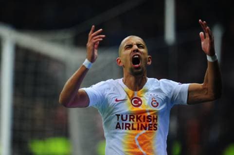 Sofiane Feghouli of Galatasaray during the Champions League group D match between Galatasaray and Porto at Turk Telkom Stadium n Istanbul , Turkey on December 11 , 2018. 
