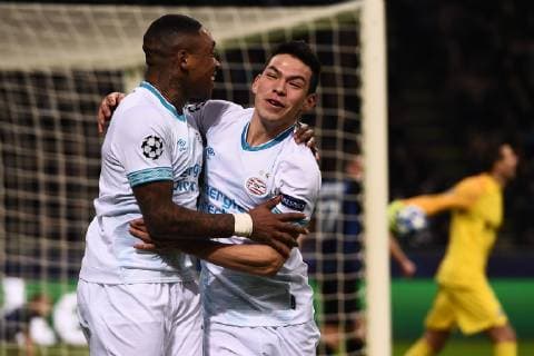Db Milano 11 12 2018 - Champions League Inter-PSV Eindhoven foto Daniele Buffa Image nella foto: esultanza gol Hirving Lozano 