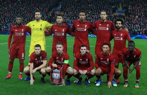 11th December 2018, Anfield, Liverpool, England; UEFA Champions League football, Liverpool versus Napoli; the Liverpool team line up Mannschaftsbild Totale before the kick off  ActionPlus12086804 DavidxBlunsden