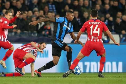 Club s Wesley Moraes pictured in action during a game between Belgian soccer team Club Brugge KV and Spanish club Athletico Madrid, in Brugge, Tuesday 11 December 2018, on the sixth and last day of the UEFA Champions League, in the group A. BRUNOxFAHY  x05488100x