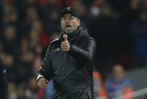 Jurgen Klopp manager of Liverpool during the UEFA Champions League Group C match at Anfield Stadium, Liverpool. Picture date 11th December 2018. Picture credit should read: Andrew Yates Sportimage EDITORIAL USE ONLY. No use with unauthorised audio, video, data, fixture lists, club league logos or live services. Online in-match use limited to 120 images, no video emulation. No use in betting, games or single club league player publications. _AY20264.JPG