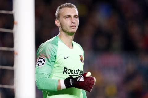 FC Barcelona Barca goalkeeper Jasper Cillessen during the UEFA Champions League group B match between FC Barcelona and Tottenham Hotspur FC at the Camp Nou stadium on December 11, 2018 in Barcelona, Spain UEFA Champions League 2018 2019 xVIxVIxImagesx xMauricexvanxSteenxIVx 13046476