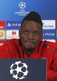 December 11, 2018 - Kyiv, Ukraine - Lyon s Bertrand Traore during the press conference PK Pressekonferenz in Hyatt Regency Hotel in Kyiv, Ukraine, December 11, 2018. Match Champions League Group F between Shakhtar Donetsk and Lyon will be held tomorrow at the NSC Olimpiyskiy. Press conference of Lyon coach Bruno Genesio in Kyiv - ZUMAs334 87532115st Copyright: xAnatoliixStepanovx