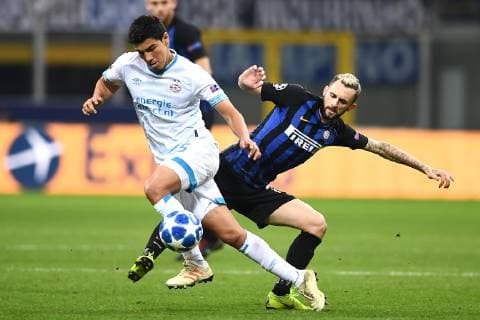 Mg Milano 11 12 2018 - Champions League Inter-Psv Eindhoven foto Matteo Gribaudi Image nella foto: Erick Gutierrez-Marcelo Brozovic 