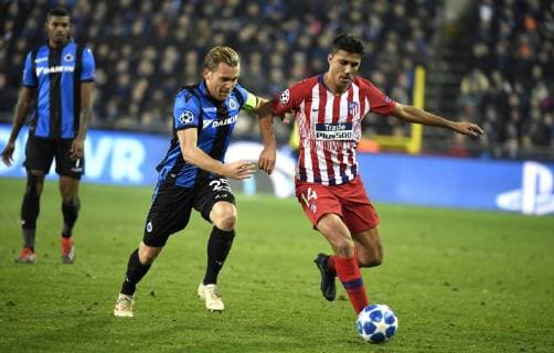 Ruud Vormer midfielder of Club Brugge and Atletico s Rodrigo Hernandez Cascante FOOTBALL : Club Bruges vs Atletico Madrid - Ligue des Champions - 11 12 2018 PhotoNews Panoramic 