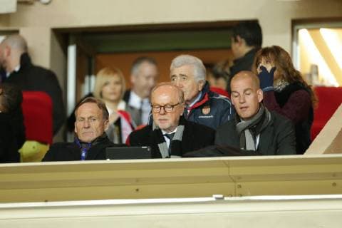 v l Managing Director Hans Joachim Watzke Dortmund Chairman of the Supervisory Board Gerd Pieper Dortmund and Cartsen Carmer Dortmund on the tribune at AS Monaco vs Borussia Dortmund Football Champions League 11 12 2018 AS Monaco vs Borussia Dortmund Football Champions League 11 12 2018 Monaco Copyright: xEIBNER MarioxHommesx EP_MHS