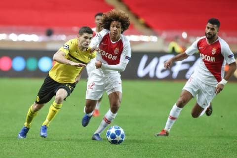 Monaco 11 12 2018 UEFA Champions League 2018 19 Season Group Phase Group A 6 Matchday AS Monaco Borussia Dortmund Christian Pulisic BVB and Han Noah Massengo Monaco battles for the ball DeFodi535