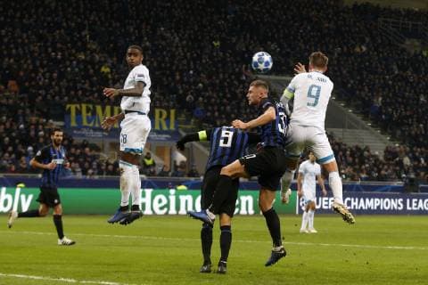(L-R), Pablo Rosario of PSV, Mauro Icardi of Inter Milan, Milan Skriniar of Inter Milan, Luuk de Jong of PSV during the UEFA Champions League group C match between Internazionale Milan and PSV Eindhoven at Stadio Giuseppe Meazza on December 11, 2018 in Milan, Italy UEFA Champions League 2018 2019 xVIxVIxImagesx xJeroenxPutmansxIVx 13047492
