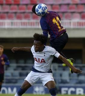 Partido de la Champions Youth League entre el Barcelona y el Tottenham. . Champions Youth League match between Barcelona and Tottenham. 