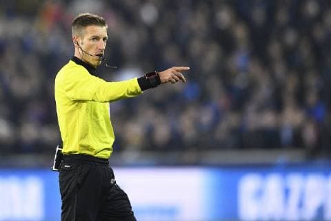 Referee Davide Massa FOOTBALL : Club Bruges vs Atletico Madrid - Ligue des Champions - 11 12 2018 PhotoNews Panoramic 