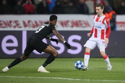MARKO MARIN football Crvena zvezda during UEFA Champions League match against PSG Paris Saint Germain at Rajko Mitic stadium, Belgrade 11.12.2018. MarkoxMetlas 