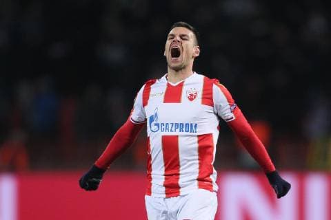 MARKO GOBELJIC football Crvena zvezda during UEFA Champions League match against PSG Paris Saint Germain at Rajko Mitic stadium, Belgrade 11.12.2018. MarkoxMetlas 
