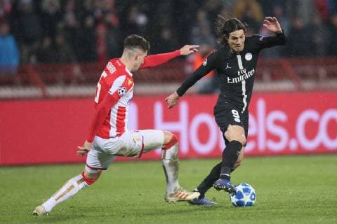 EDINSON CAVANI Edinson Kavani football PSG Paris Saint Germain during UEFA Champions League match against Crvena zvezda at Rajko Mitic stadium, Belgrade 11.12.2018. MarkoxMetlas 