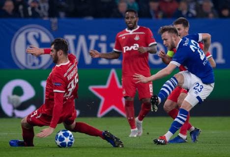 Football Champions League Group Phase 6 Matchday FC Schalke 04 Locomotive Moscow on 11 12 2018 in the Veltins Arena in Gelsenkirchen Cedric Teuchert Schalke DFL Regulations prohibit any use of photographs as image sequences and or quasi video xMNx