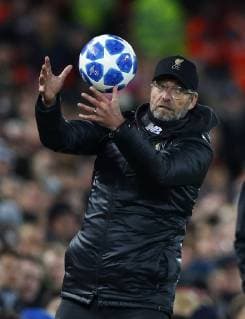 Football - 2018 2019 UEFA Champions League - Group C: Liverpool vs. Napoli Jurgen Klopp manager of Liverpool at Anfield. COLORSPORT LYNNE CAMERON 