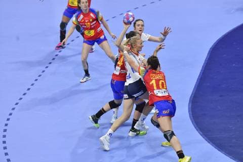 Handball, Damen EM, Spanien - Norwegen Reistad Henny Ella HANDBALL : Championnat d Europe Feminin 2018 - Nancy 012 12 2018 - Espagne vs Norvege - 2e Tour MAO Panoramic 