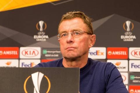 RB Leipzig PK Football EL Leipzig 12 12 2018 Red Bull Arena Football Euro League RB Leipzig Press conference before the match against Trondheim In the picture coach Ralf Rangnick