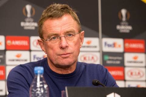 RB Leipzig PK Football EL Leipzig 12 12 2018 Red Bull Arena Football Euro League RB Leipzig Press conference before the match against Trondheim In the picture coach Ralf Rangnick